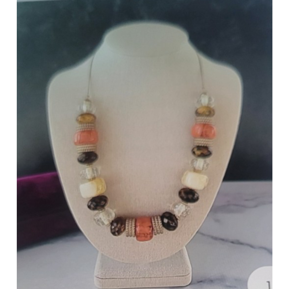 Vintage 22-24.75" Multi Color Beaded Necklace